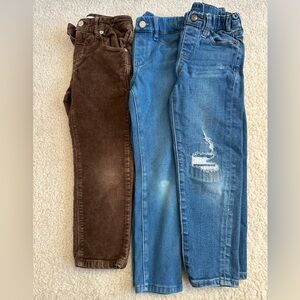 Zara brown tapered pants and Uniqlo denim leggings